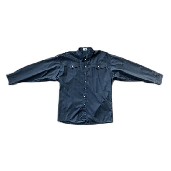 Vintage V2 By VERSACE Black 100% Cotton Button Up Shirt Top   Mens Size XL - Picture 3 of 12